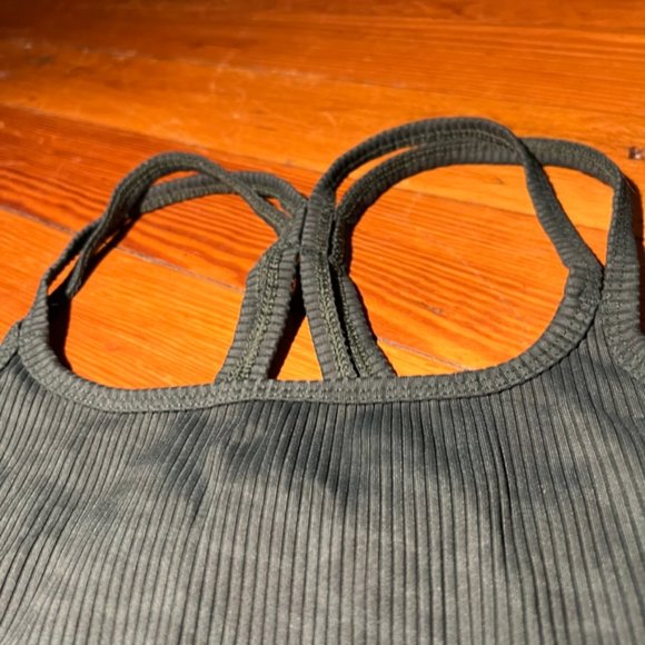 Carbon38 Ribbed Leopard Crop Bra - Color: Green | Size: S - Picture 5 of 15